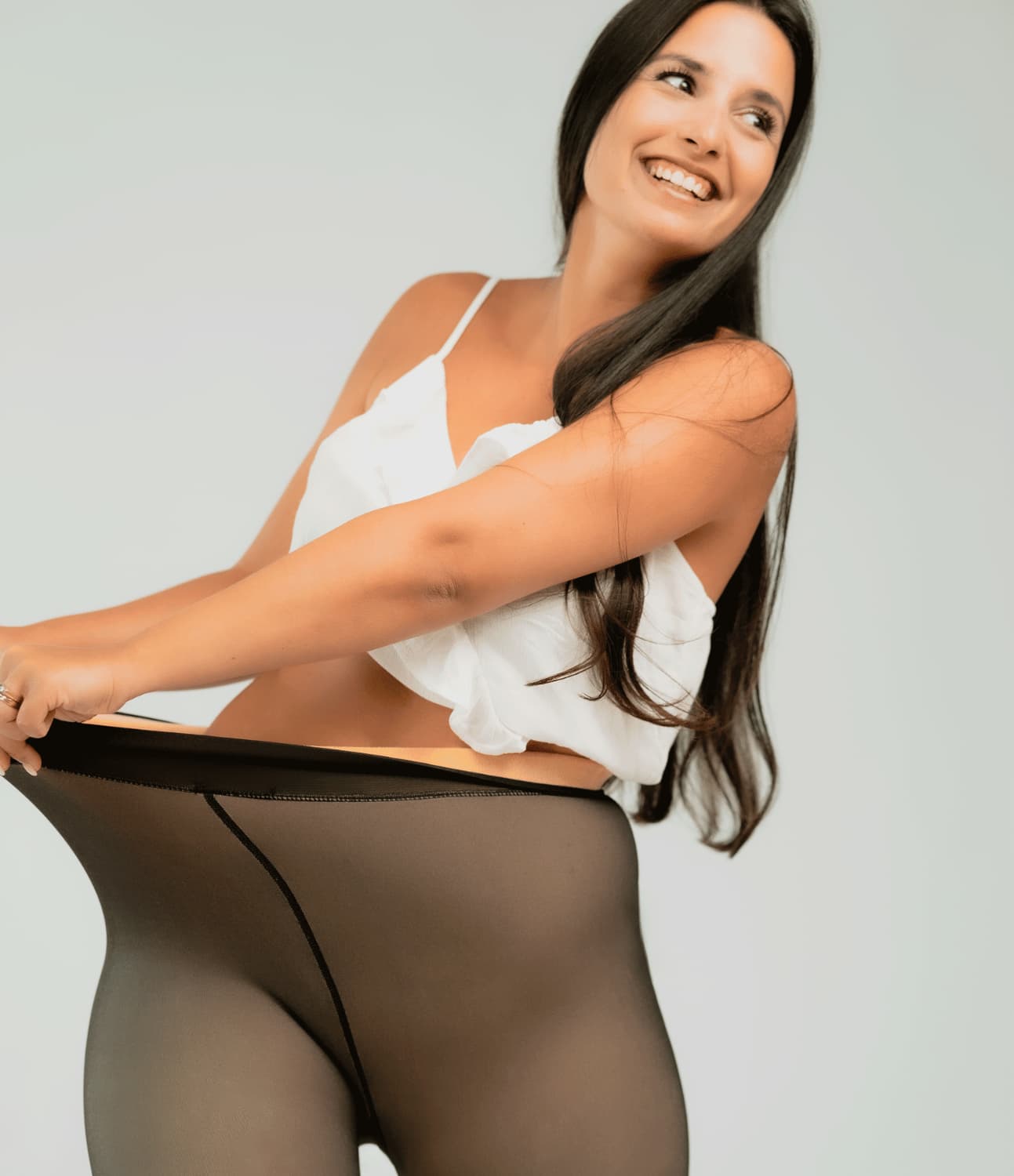 FleeceEleganz - Elegante Winterstrumpfhose mit verstecktem Fleecefutter.