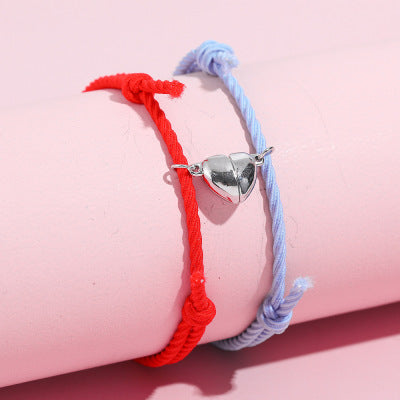Magnetic Love® armbandje (2 stuks) - Rood + Blauw - sieraden - Pantino