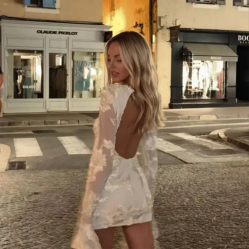 Sunkissed Fleur Mesh Mini Dress đž