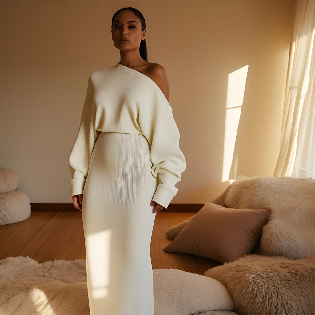 Cozy Chic Drop-Shoulder Dress