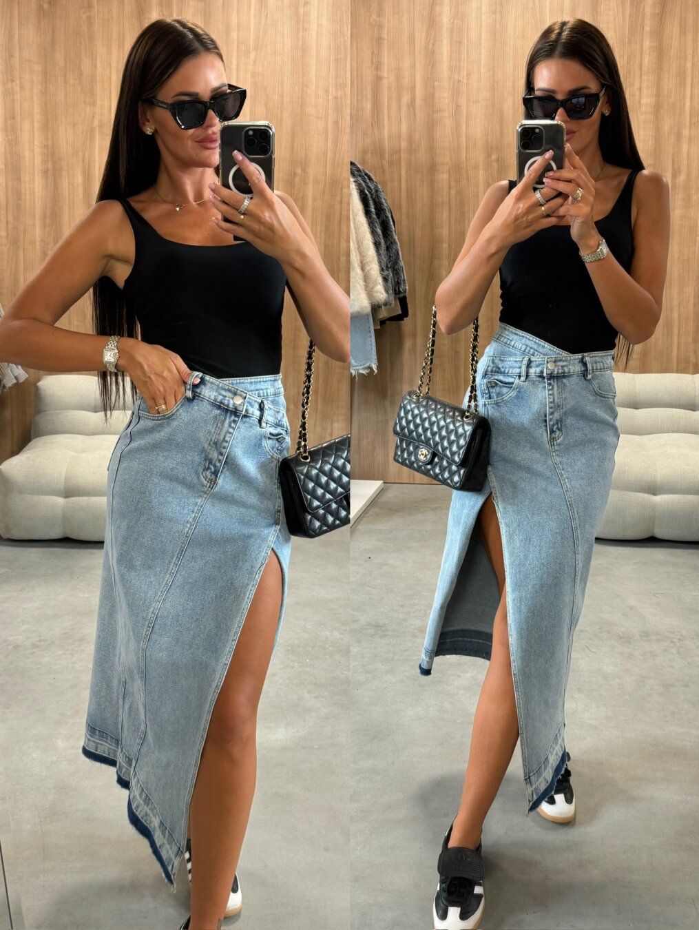Riley Slit Jeans Skirt™
