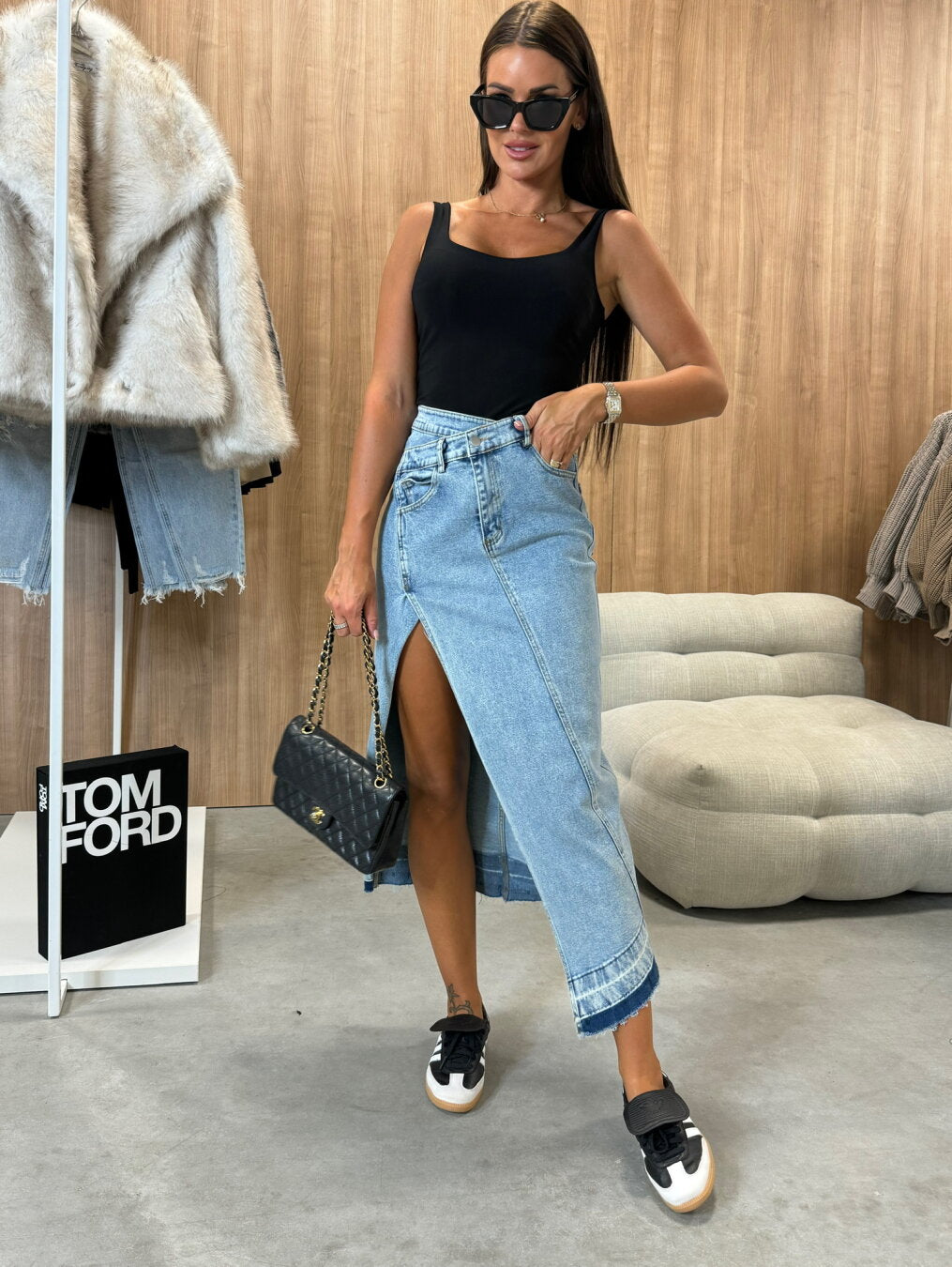 Riley Slit Jeans Skirt™