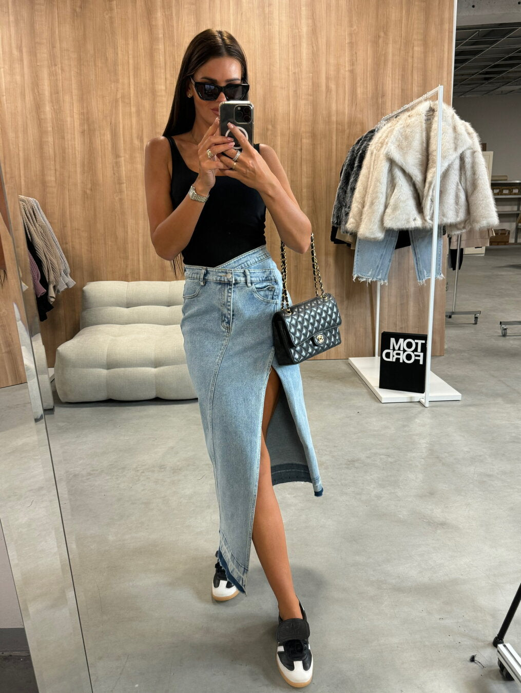 Riley Slit Jeans Skirt™
